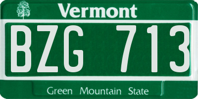 VT license plate BZG713