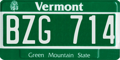 VT license plate BZG714