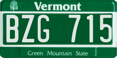 VT license plate BZG715