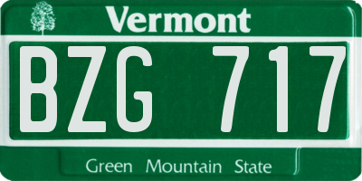 VT license plate BZG717