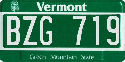VT license plate BZG719