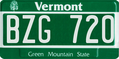 VT license plate BZG720