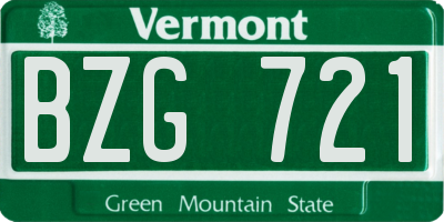 VT license plate BZG721