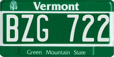 VT license plate BZG722
