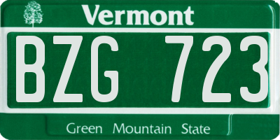 VT license plate BZG723