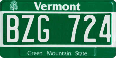 VT license plate BZG724