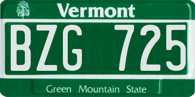 VT license plate BZG725