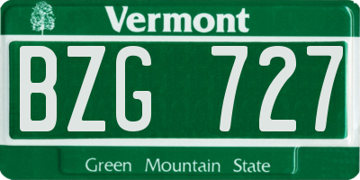 VT license plate BZG727