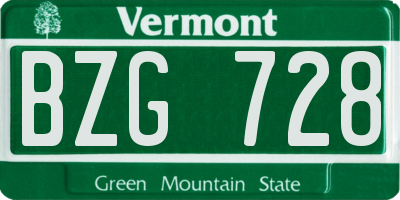 VT license plate BZG728