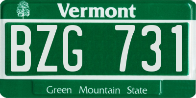 VT license plate BZG731