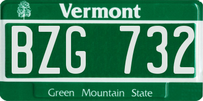 VT license plate BZG732