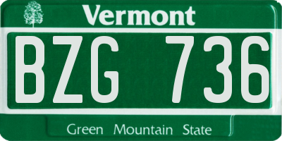 VT license plate BZG736
