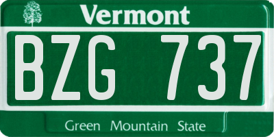 VT license plate BZG737
