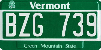 VT license plate BZG739