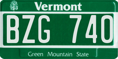 VT license plate BZG740