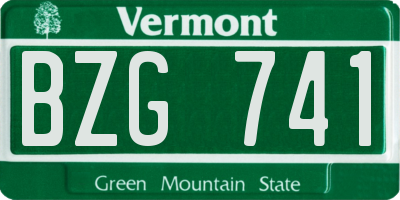 VT license plate BZG741