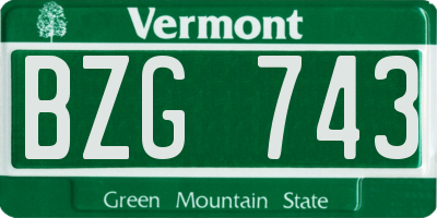VT license plate BZG743