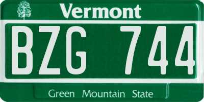 VT license plate BZG744