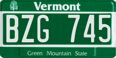 VT license plate BZG745