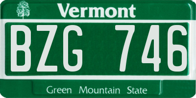 VT license plate BZG746