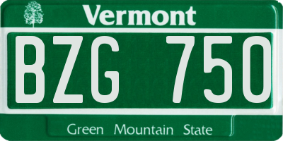 VT license plate BZG750