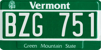 VT license plate BZG751