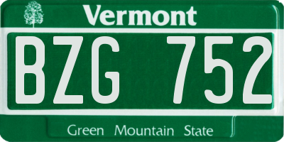 VT license plate BZG752