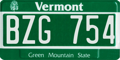 VT license plate BZG754