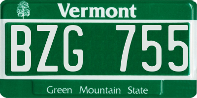 VT license plate BZG755