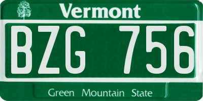 VT license plate BZG756