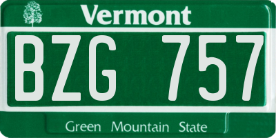 VT license plate BZG757