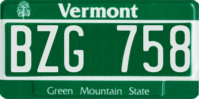 VT license plate BZG758