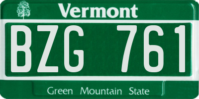 VT license plate BZG761