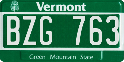 VT license plate BZG763