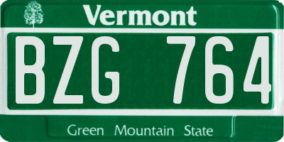 VT license plate BZG764