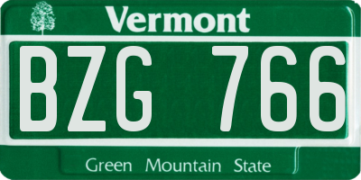 VT license plate BZG766