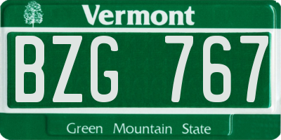 VT license plate BZG767