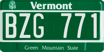 VT license plate BZG771