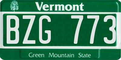 VT license plate BZG773