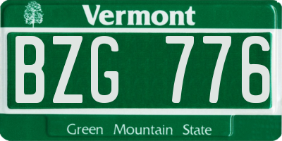 VT license plate BZG776