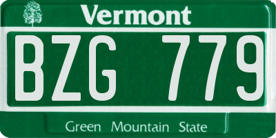 VT license plate BZG779