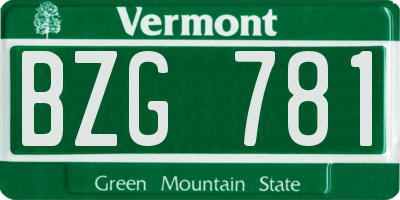 VT license plate BZG781