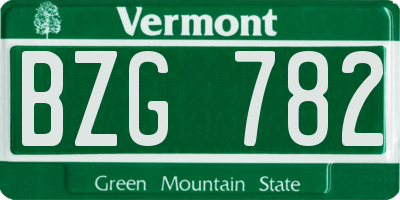 VT license plate BZG782