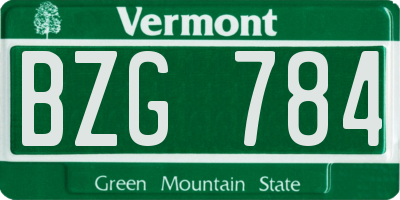 VT license plate BZG784