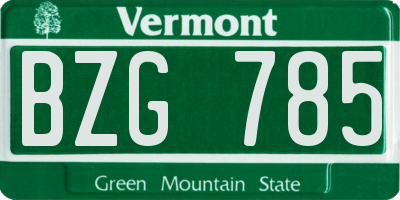 VT license plate BZG785