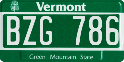 VT license plate BZG786
