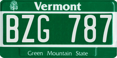 VT license plate BZG787
