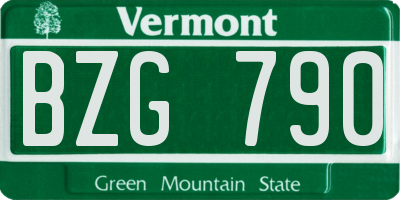 VT license plate BZG790