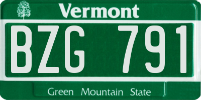 VT license plate BZG791