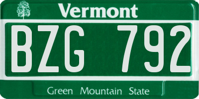 VT license plate BZG792